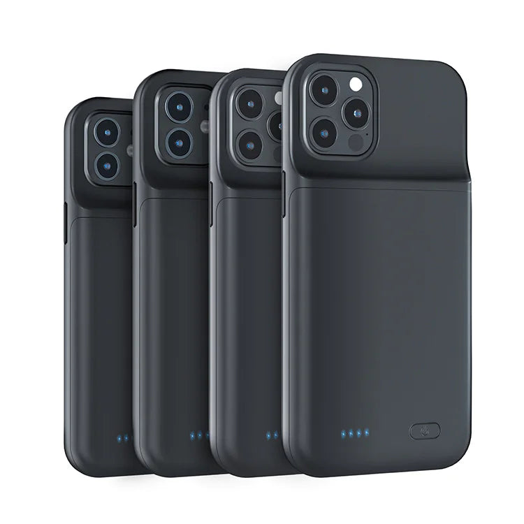 Portable black power battery charging case for iphone